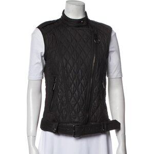 Belstaff Quilted Moto Vest - Size Small (S) - Black